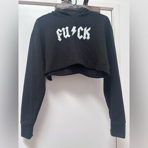 Bold Black Graphic Crop Top